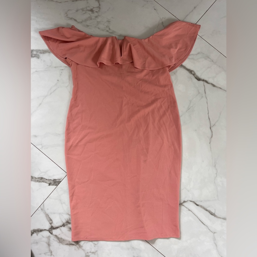 Pink blush fitted maternity dress